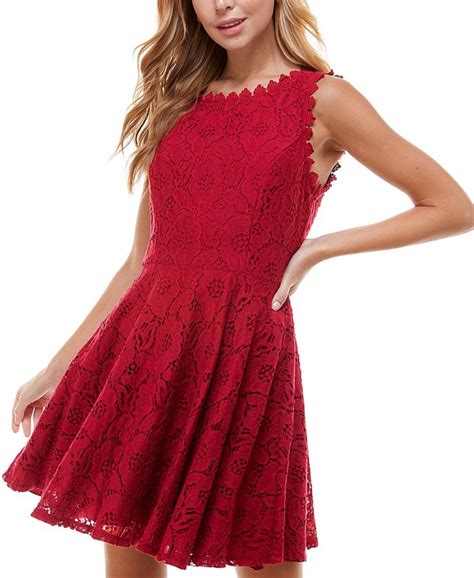 City Studios Juniors Lace Fit And Flare Dress Macys