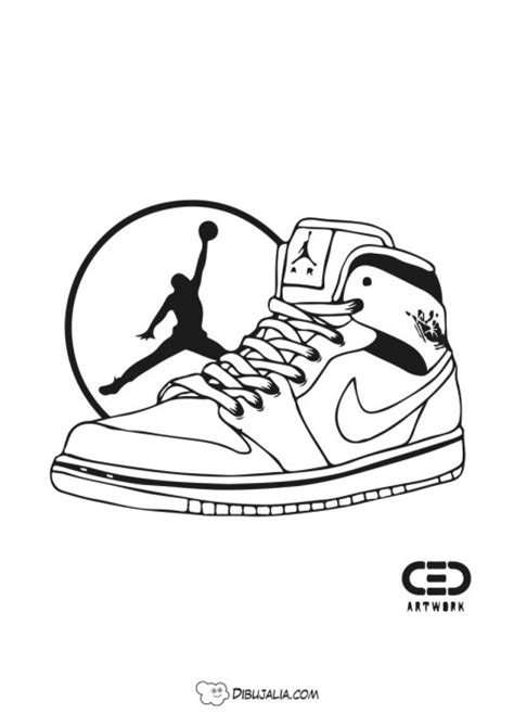 Air Jordan Zapatilllas Dibujo Dibujalia Los Mejores Dibujos Para Colorear