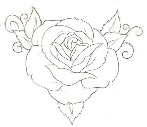 Stencil Simple Rose Tattoo Outline Best Tattoo Ideas