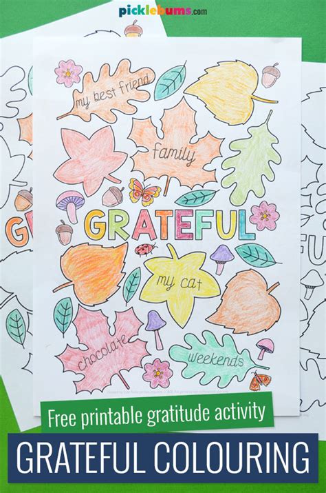Grateful Colouring Page Free Printable Picklebums Pumpkin Coloring