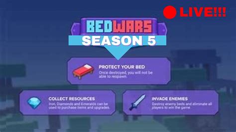 Roblox Bedwars Season 5 Update 🔴live🔴 Youtube