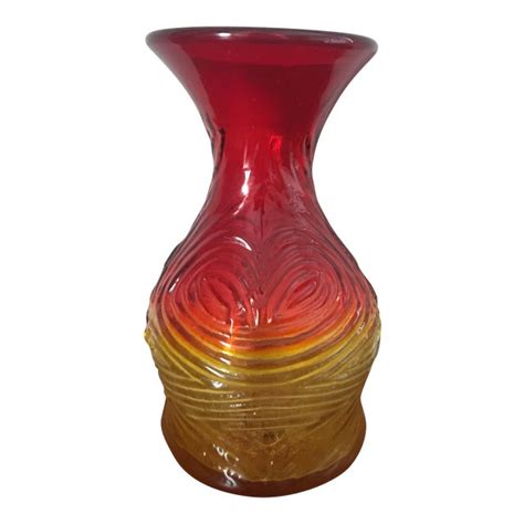 Mid Century Blenko Amberina Vase Chairish