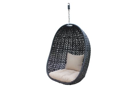 This hanging chair puts the fun in functional! Harmonia Living Nimbus Wicker Hanging Chair - Hanging ...