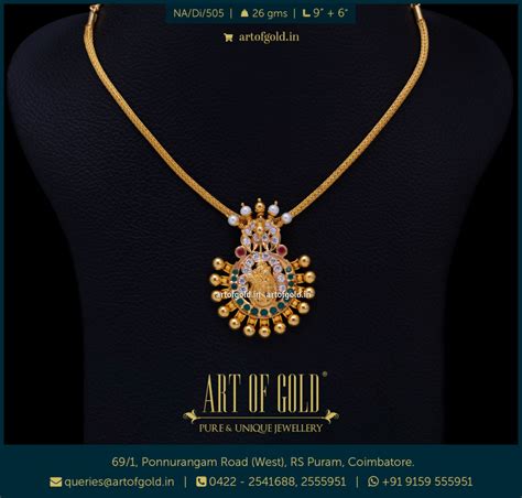 Traditional Addigai Radha Krishna Pendant Art Of Gold Jewellery