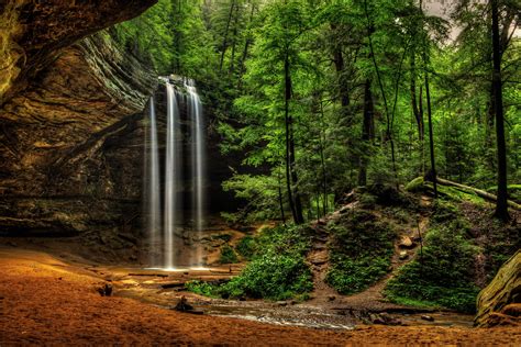 Usa Waterfalls Crag Ash Cave Ohio Hocking Hills