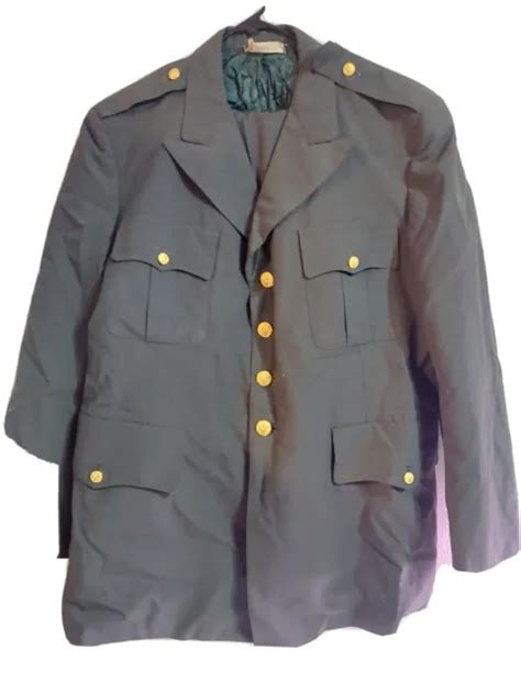 Vintage Us Military Vietnam Era Army Green Coat Dress Jacket And