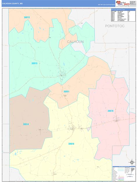 Calhoun County Ia Wall Map Color Cast Style By Marketmaps Images And