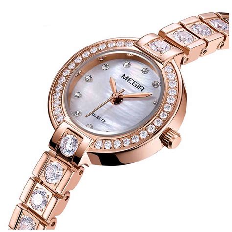 premium megir ladies round quartz analogue luxury watch rose gold smart watches ebay