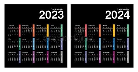Ano Colorido 2023 E Ano 2024 Modelo De Concepção Horizontal Do Vetor De