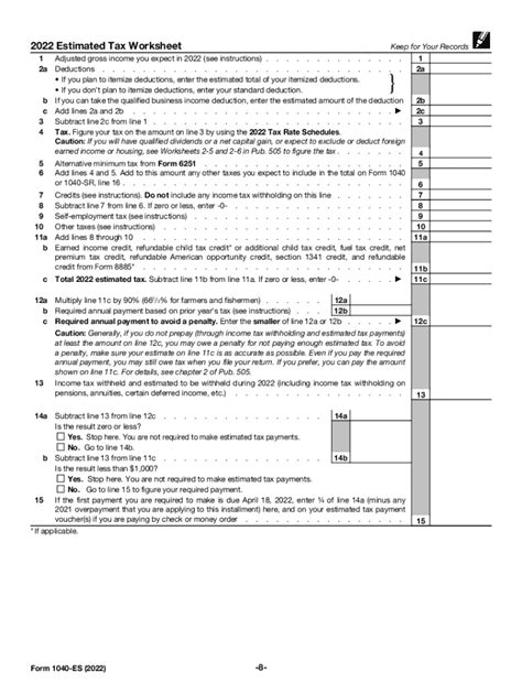 2022 Estimated Tax Forms Fill Out And Sign Online Dochub