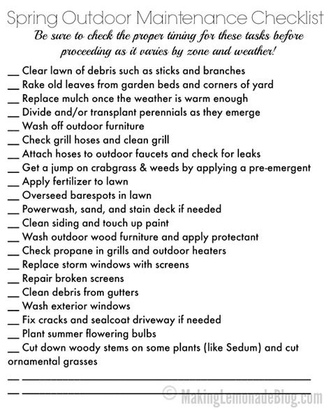 Lawn Care Checklist Template