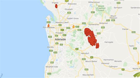 Adelaide hills bietet einige der interessantesten attraktionen der stadt, einschließlich beerenberg erdbeerfarm und shaw & smith. Australia Bushfire Map: Fires Rage Outside Every Major ...
