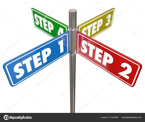 Steps Instructions How Procedure Signs Illustration Stock Photo By