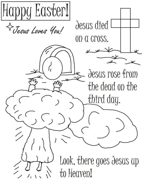 Jesus Died On A Cross And There Goes Jesus Resurrection Coloring Page