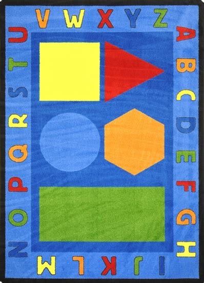 Add another dimension to your classroom curriculum or use in conjunction with your the carpets for kids blocks of fun factory second classroom rug makes circle time fun! Alphabet Shapes Rug Rectangle 10'9" x 13'2" | JC1670G ...