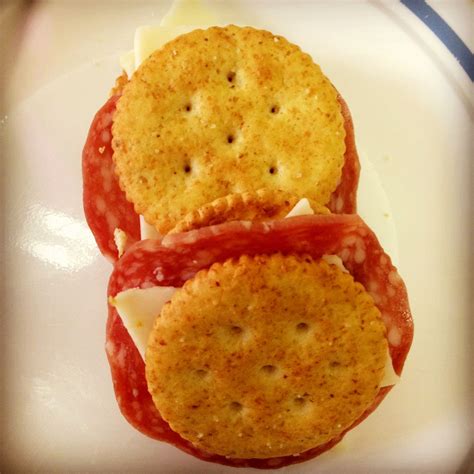 Ritz Crackers Salami And Pepper Jack Cheese Sandwiches Perfect