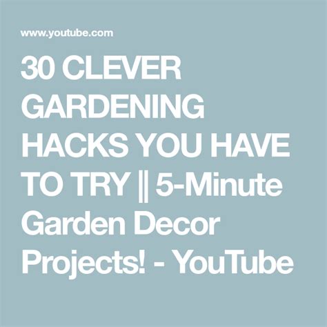 30 clever gardening hacks you have to try 5 minute garden decor projects youtube garden