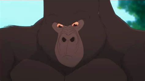 An Animated Gorilla Is Staring At The Camera