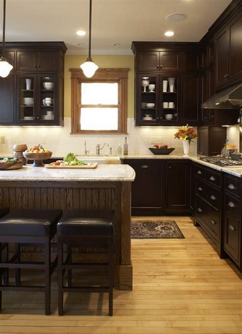 Great Dark Cherry Wood In The Country Kitchen Cabinets Cherry