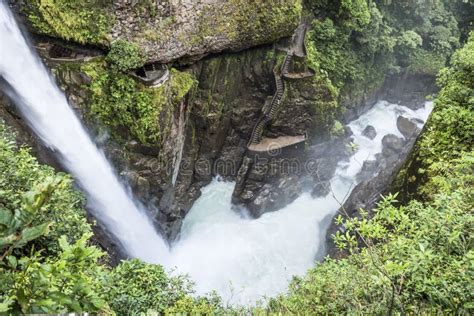 Waterfall Pailon Del Diablo In The Andes Ecuador Stock Image Image
