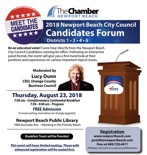 2018 Newport Beach City Council Candidates Forum Newport Beach