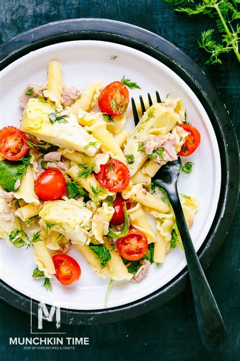 Pasta salad contains three major portions: Tuna Spinach Artichoke Pasta Salad Recipe | Artichoke ...