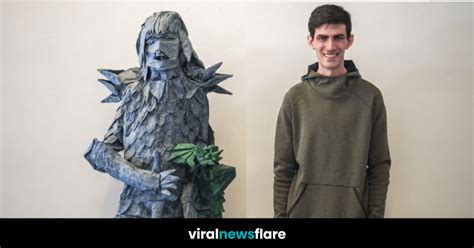 Video Student Creates Insane Origami Statue From One Sheet Of Paper