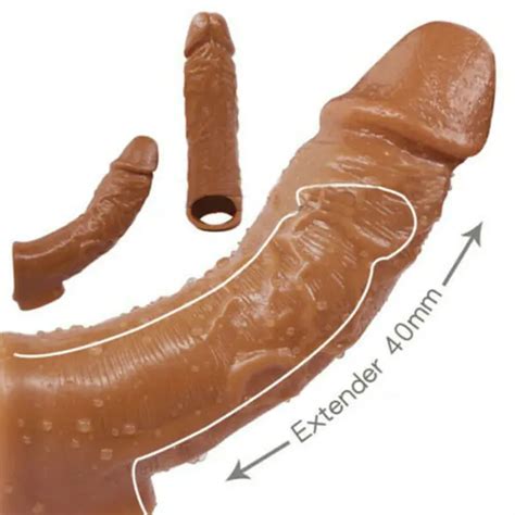 Men Penis Extender Sheath Girth Enhancer Condom Extension Sleeve