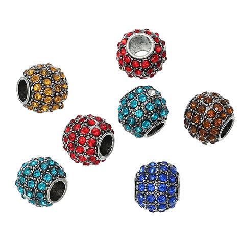 Buy European Style Charm Beads Barrel Antique Silver