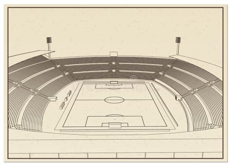 Wire Frame Of Football Or Soccer Stadium Stock Illustration