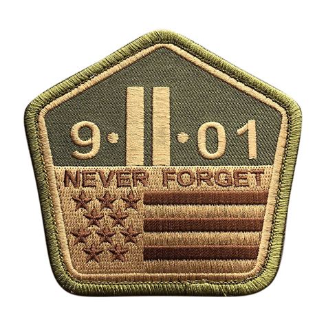 911 Never Forget Patch Embroidered Hook Patches Custom Patches