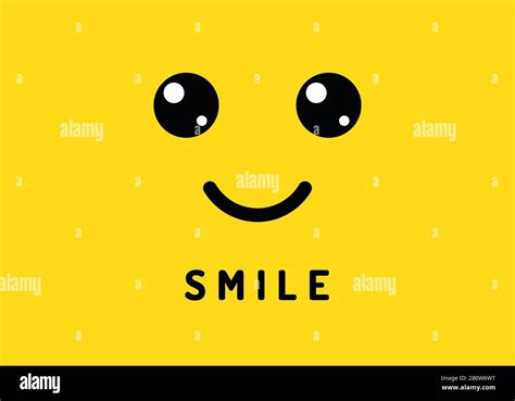Happy Smile Smiling Face On Yellow Background Laughter Logo Funny