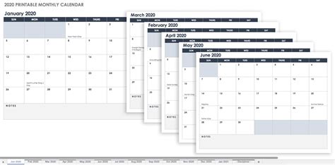 15 Free Monthly Calendar Templates Smartsheet Free Printable Data