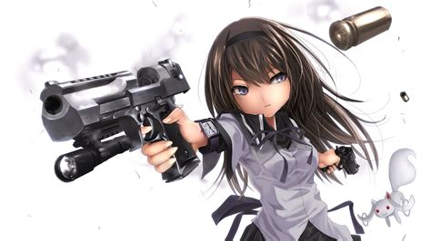 Wallpaper Illustration Gun Anime Girls Weapon Cartoon