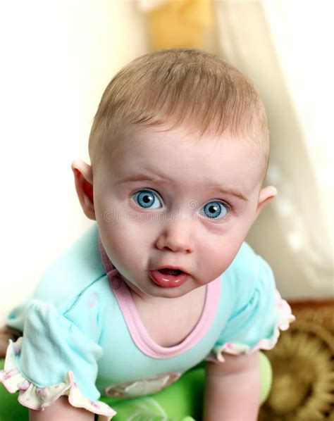 Surprised Baby Stock Image Image Of Humor Child Front 30198103
