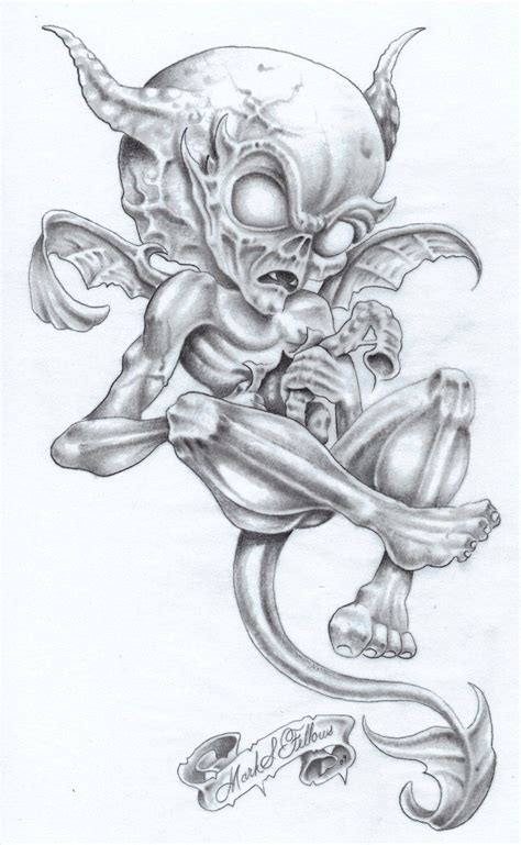 Alien Demon By Markfellows On Deviantart Tattoo Design Drawings
