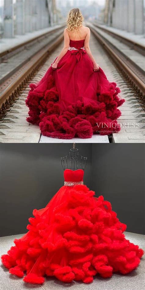 Ruffle Layered Vintage Ball Gown Strapless Couture Formal Dresses