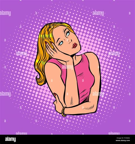 Woman 20s Portrait Thinking Stock Vector Images Alamy