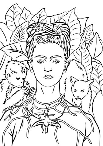 Dibujo Para Colorear De Frida Kahlo