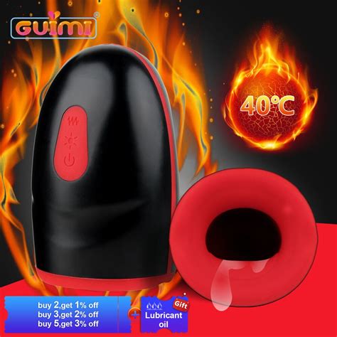 Guimi 40 Degree Heating Masturbator For Men Glans Vibrator Male Pocket