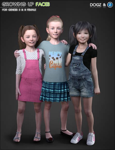 Growing Up Faces For Genesis 3 And 8 Females Daz 3d