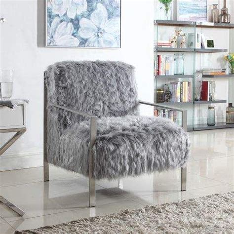 Accent chairs are a beautiful and practical way to complete a living room set, or to add some extra if you're a little bit country, the faux cowhide accent chair from houzz will make you feel right at home drape a faux fur throw over it to complete the style. Pier 1 Imports Raisa Gray Faux Fur Chair | Accent chairs ...