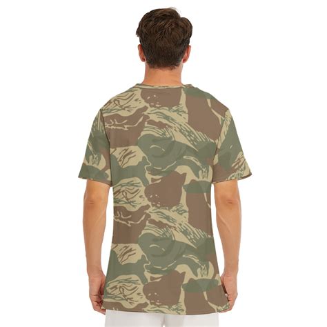 Rhodesian Brushstroke Camouflage V1 O Neck T Shirt 190gsm Cotton