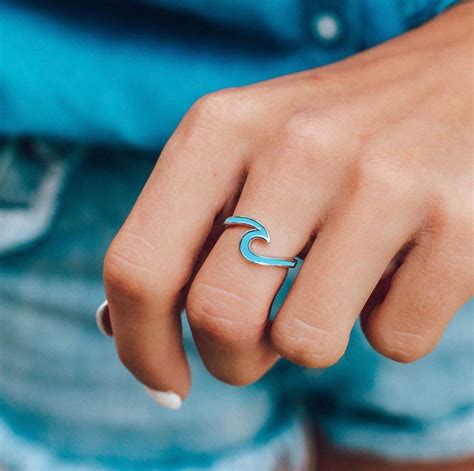 Wave Ring Ocean Tide Current Ring Pura Vida Ring With Gold Etsy