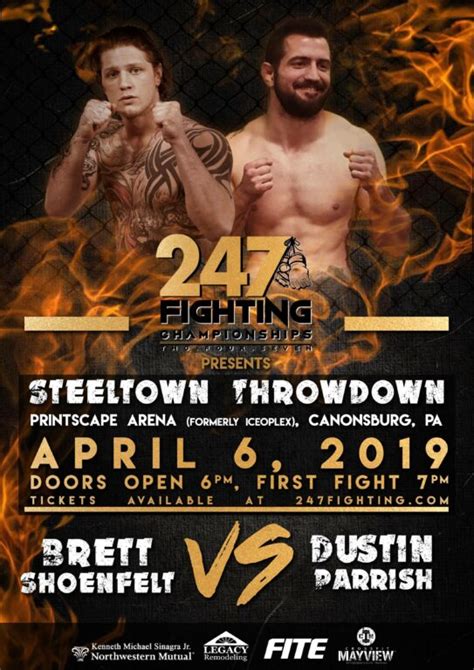 Brett Shoenfelt Vs Dustin Parrish Announced For Steeltown Throwdown Mma Sucka