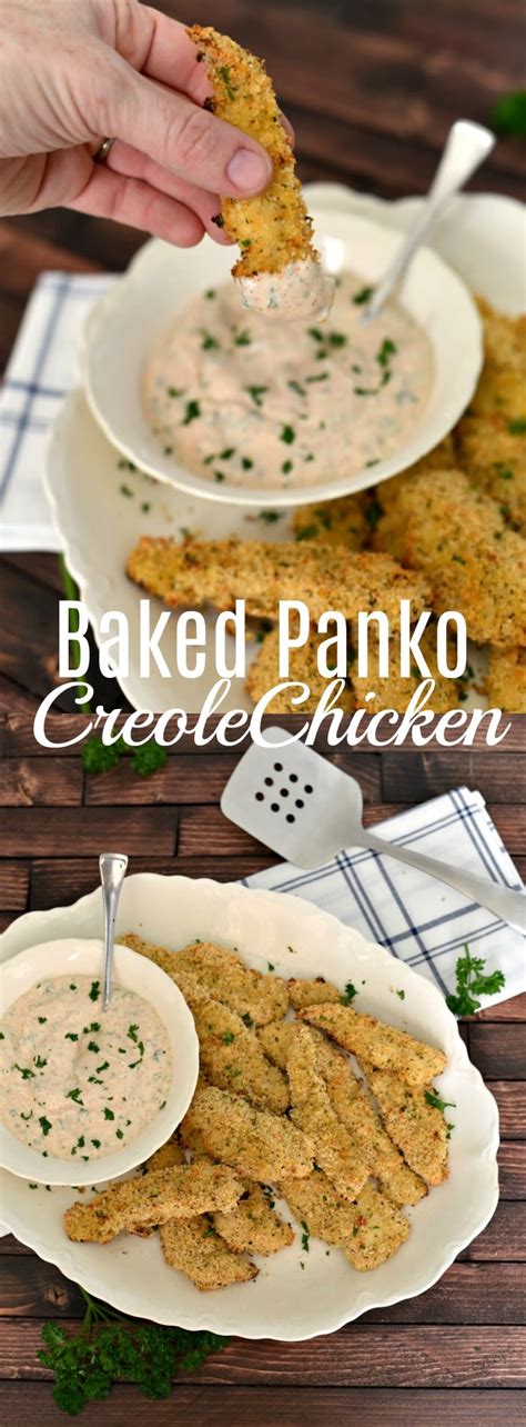 Oven baked chicken breast pestothe tortilla channel. Crispy Baked Creole Panko Chicken Tenders Recipe - The ...