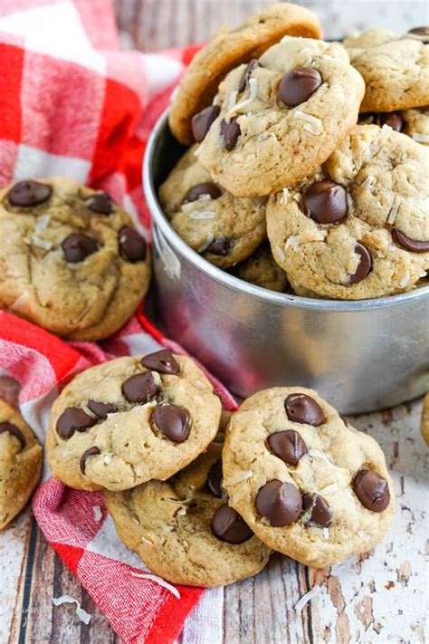 Soft chocolate chip cookies from scratch are easy to make and the best chewy chocolate chip cookies. Chewy coconut chocolate chip cookies bake up nice and ...