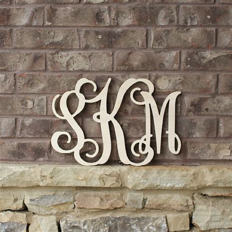 Customized 15 Unfinished Monogram Wood Sign Bellechic