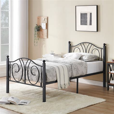 Vecelo Twin Metal Bed Frames With Headboard And Footboard Heavy Duty