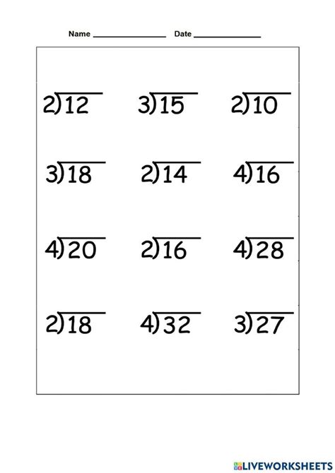 Divisiones Online Exercise For Cuarto De Primaria Math Division Math Equations